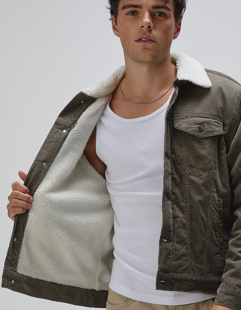 RSQ Mens Corduroy Sherpa Trucker Jacket image number 6