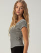 FULL TILT Off The Shoulder Stripe Womens Tee image number 3