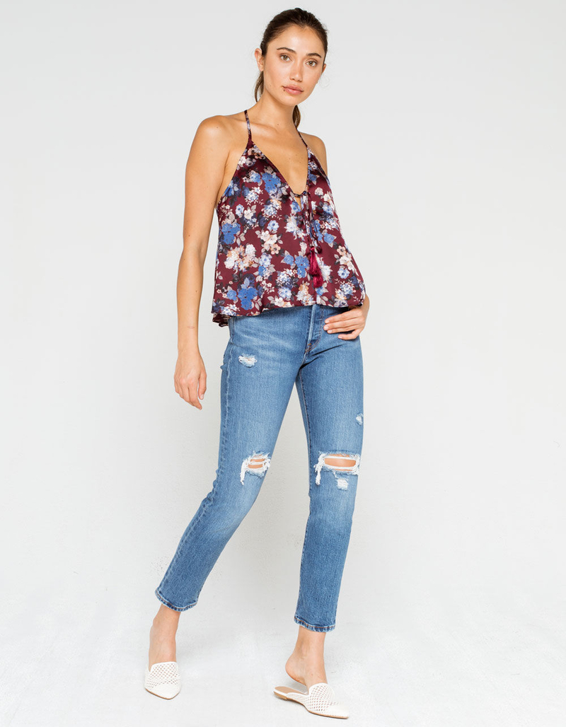 COTTON CANDY LA Tie Front Womens Top image number 3