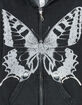 FULL TILT Washed Butterfly Girls Zip-Up Hoodie image number 3
