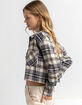 RSQ Plaid Womens Crop Flannel Shirt image number 2