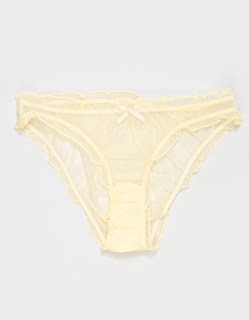 FULL TILT Mesh Dot Gingham Bow Bikini Panties image number 0