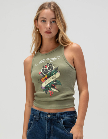 ED HARDY Black Rose Womens Tank Top Primary Image