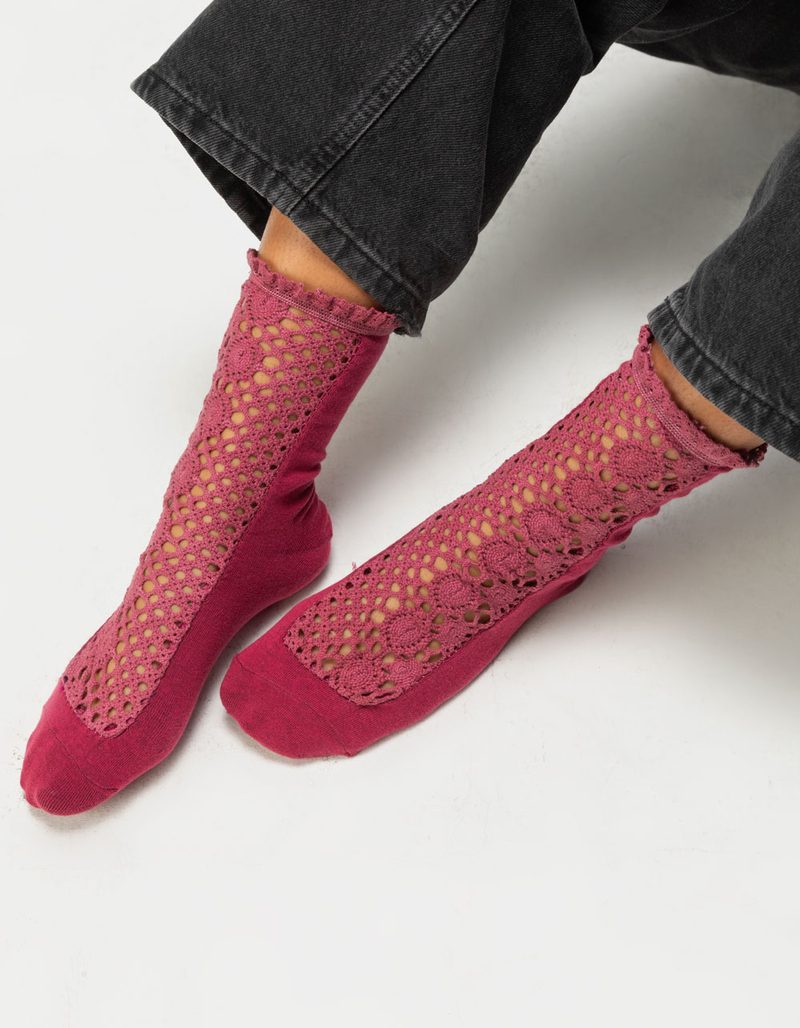 FREE PEOPLE Rubies Womens Crochet Socks image number 1