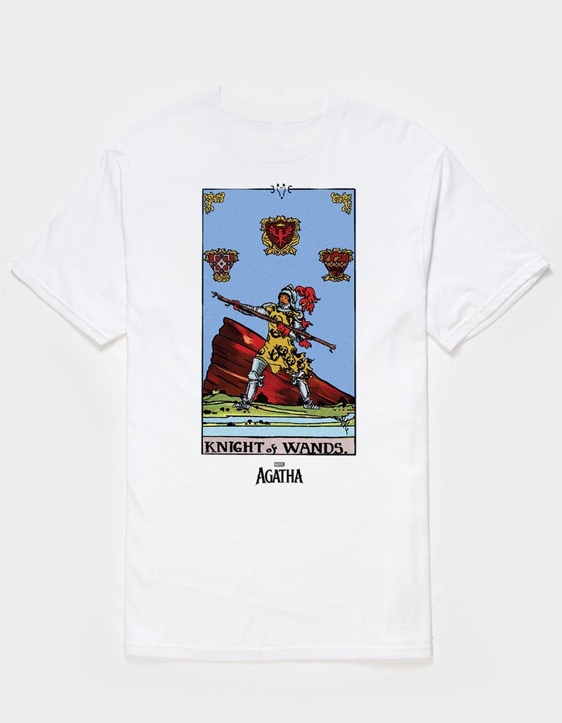 AGATHA ALL ALONG Knight Of Wands Card Unisex Tee WHITE Tillys