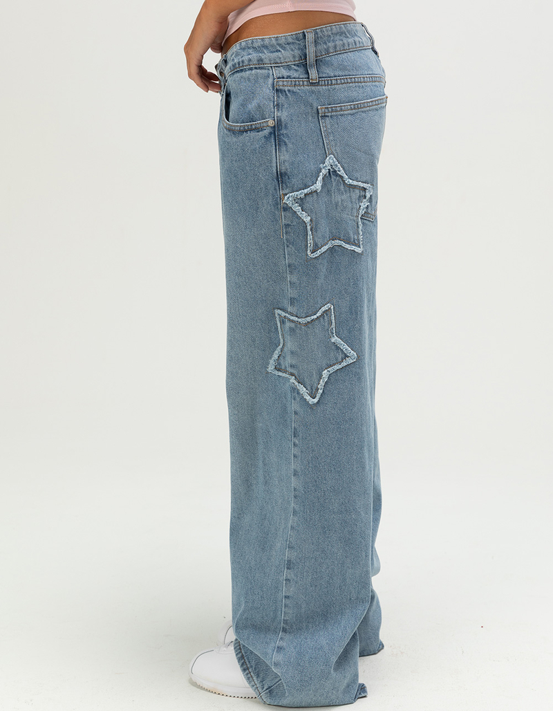 RSQ Womens Low Rise Star Baggy Jeans image number 1