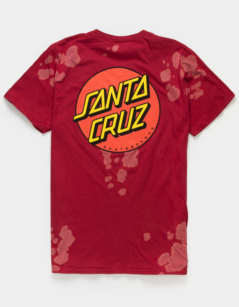 SANTA CRUZ Classic Dot Tie Dye Mens Red T-Shirt image number 0