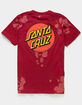 SANTA CRUZ Classic Dot Tie Dye Mens Red T-Shirt image number 1
