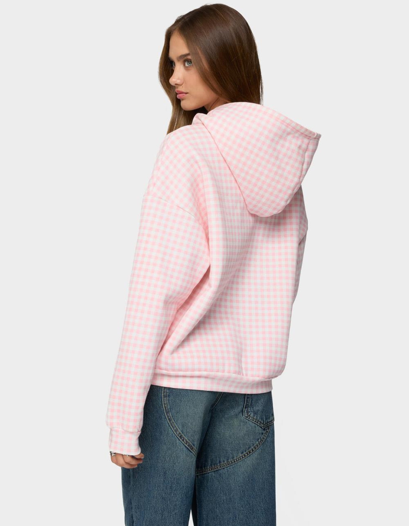 EDIKTED Edikted Gingham Oversized Hoodie image number 2