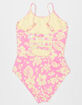 HOBIE Aloha Floral Girls One Piece Swimsuit image number 2