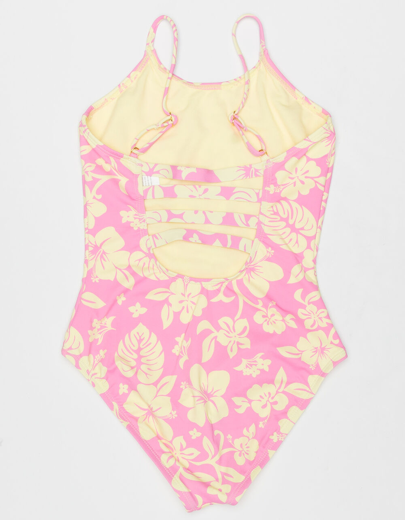 Hobie Kids' Island One-Piece Swimsuit in Neon Orange Washed main image 1