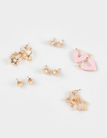 FULL TILT 6 Pack Heart/Star/Hoop Earrings Primary Image