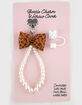 Leopard Bow Bottle Charm & Straw Cover Set image number 1