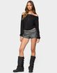 EDIKTED Houston Faux Leather Cargo Shorts image number 4