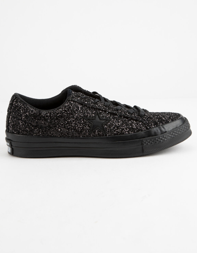 CONVERSE One Star Ox Glitter Black Womens Shoes image number 0