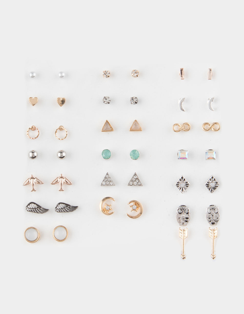 FULL TILT 20 Pairs Moon & Owl Earrings image number 0