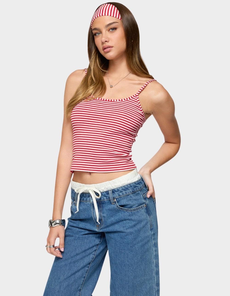 EDIKTED Two Piece Striped Headband Tank Top image number 1