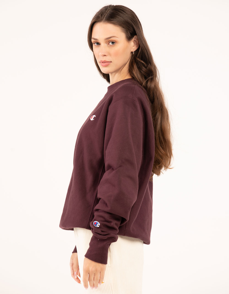CHAMPION Reverse Weave Embroidered Womens Oversized Crewneck Sweatshirt image number 2