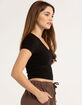 TILLYS V-Neck Rib Womens Tee image number 2