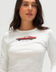 RSQ Womens Retro Car Long Sleeve Baby Tee image number 5