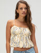 RSQ Womens Floral Bubble Babydoll Top image number 1
