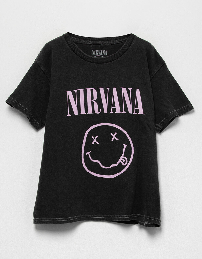 NIRVANA Smiley Girls Boyfriend Tee image number 1