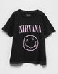 NIRVANA Smiley Girls Boyfriend Tee image number 2