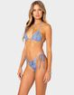 EDIKTED Denim Printed Triangle Bikini Top image number 3