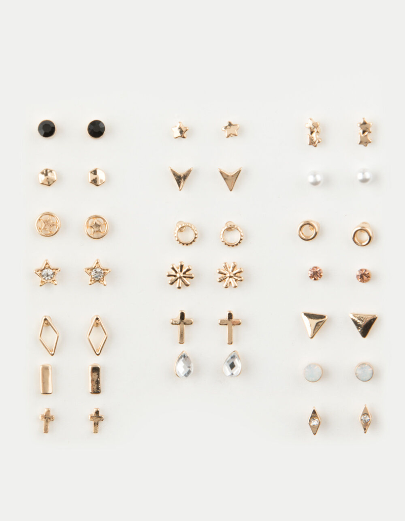 FULL TILT 20 Pair Cross & Star Earring Set image number 0