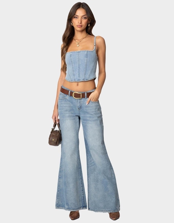 EDIKTED Tennessee Denim Corset Alternative Image
