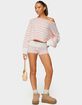 EDIKTED Saphi Striped Foldover Knit Shorts image number 5