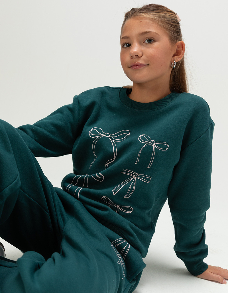 FULL TILT Bow Girls Crewneck Sweatshirt image number 3