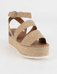 SODA Banded Womens Tan Flatform Sandals image number 1
