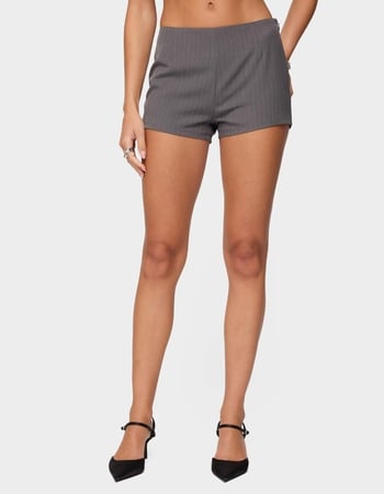 EDIKTED Riya Pinstripe Tailored Micro Shorts Primary Image