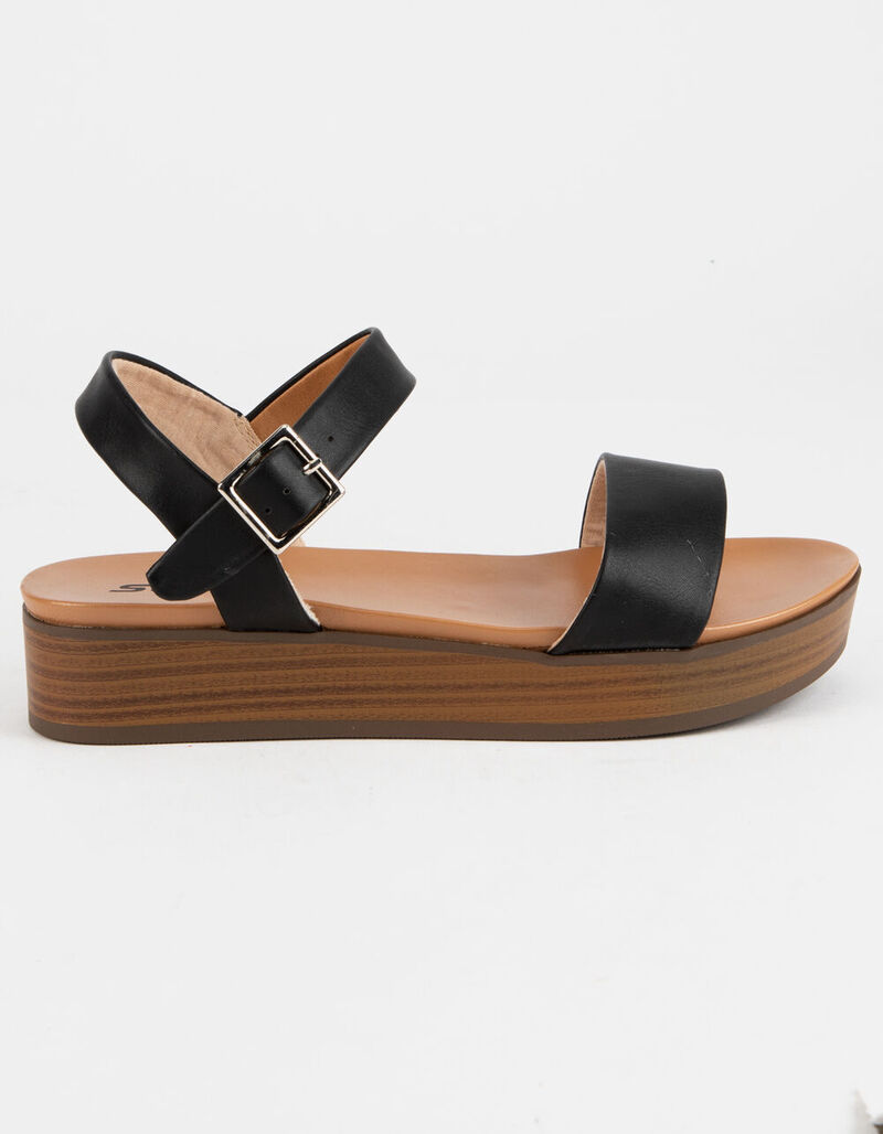 SODA Nebula Platform Black Womens Flatform Sandals - BLACK - 352350100