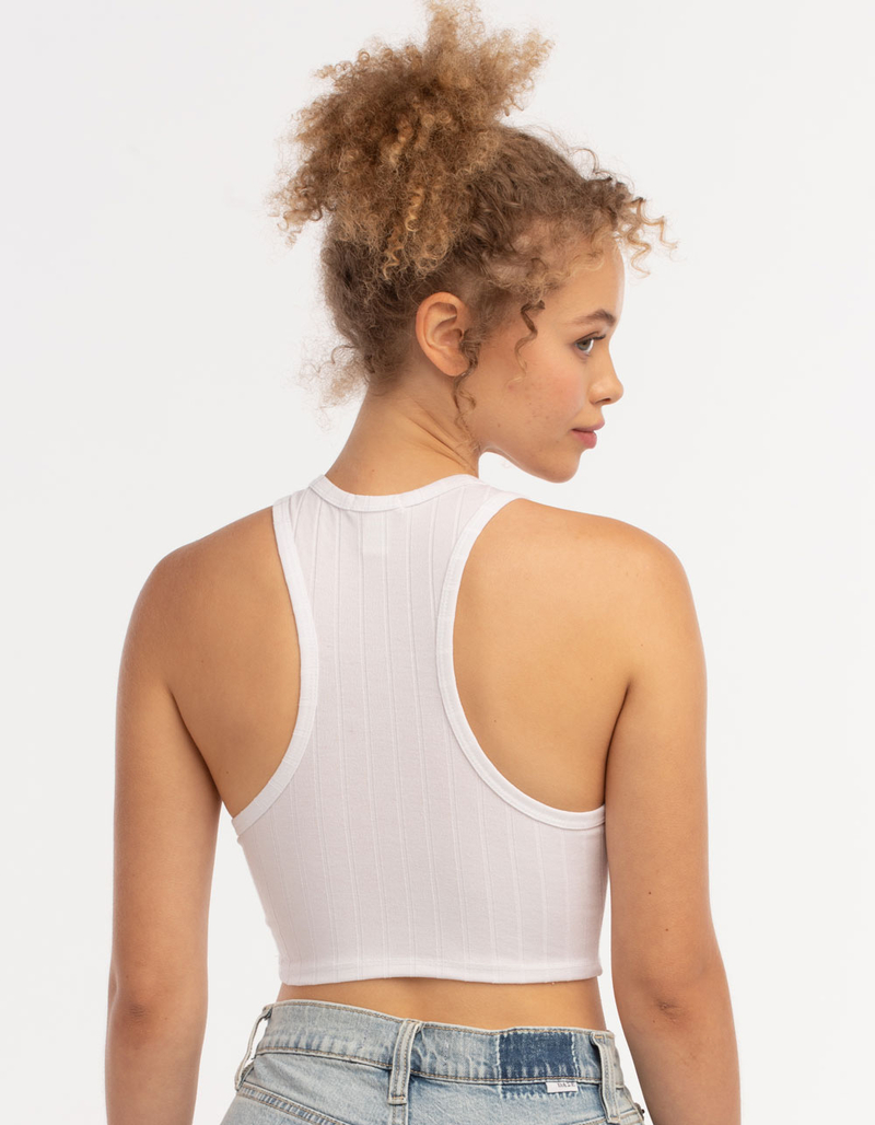 BOZZOLO Womens Ribbed Crop Tank Top image number 2