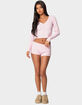 EDIKTED Rebekah Ribbed Shorts image number 2