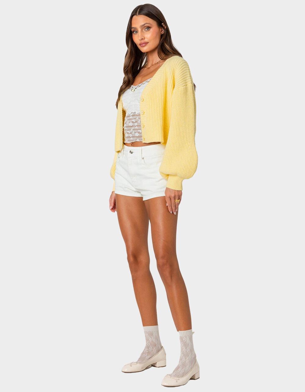 完売品　Lame melange knit short cardigan 完売品Lame melange knit short cardigan