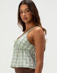 MADDEN GIRL Womens Plaid Babydoll Top image number 3