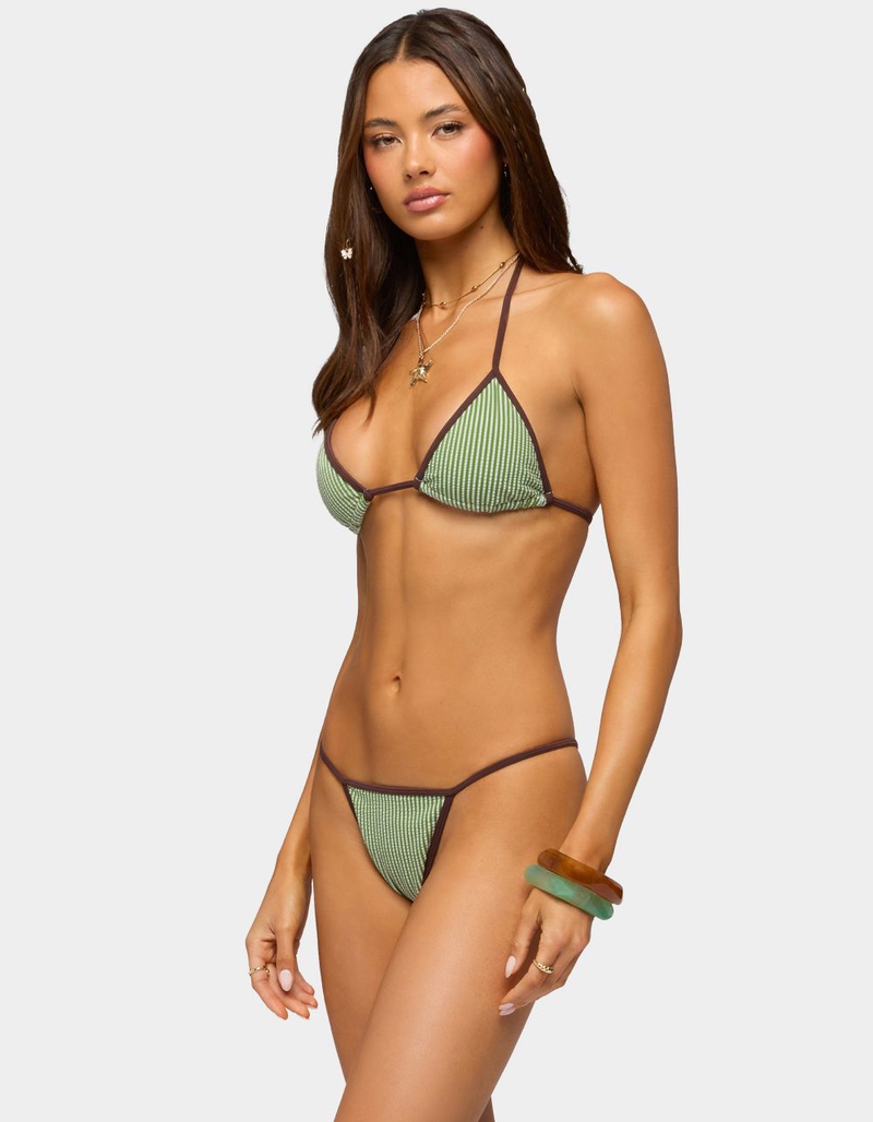 EDIKTED Vale Striped Triangle Bikini Top image number 1