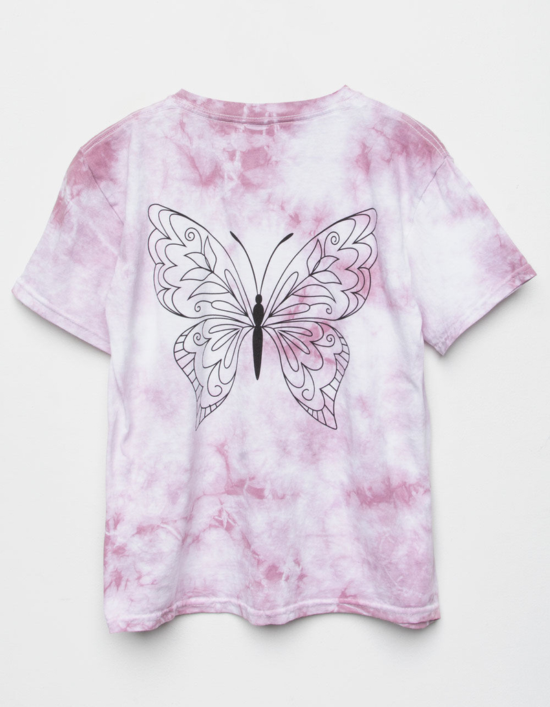 FULL TILT Butterfly Girls Tie Dye Oversized Tee image number 0