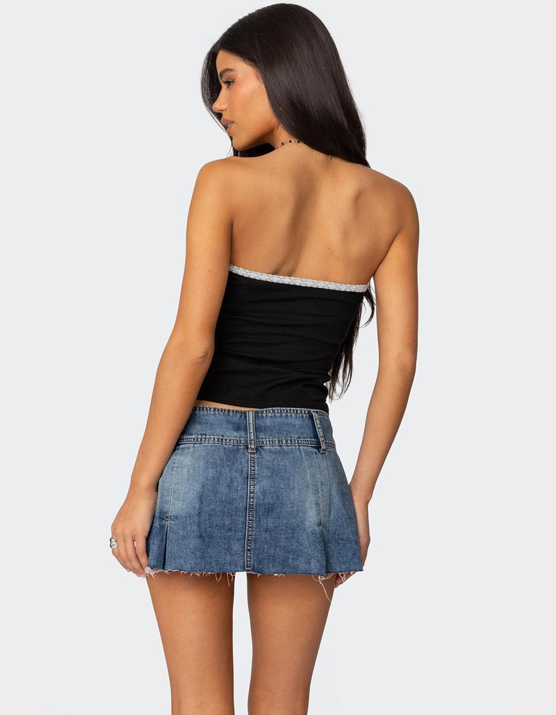 EDIKTED Enora Embroidered Rose Tube Top image number 4
