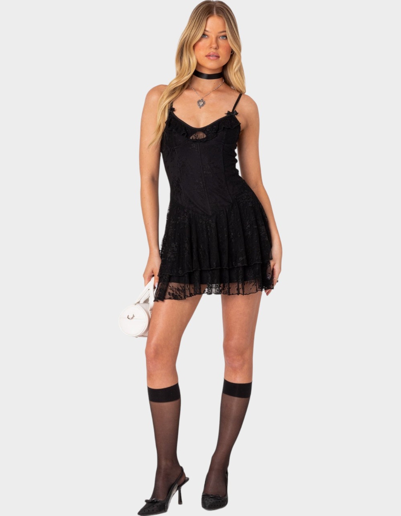 EDIKTED Lyla Lace Corset Mini Dress image number 0