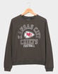 JUNK FOOD Kansas City Chiefs Flocked Raglan Crew Womens Sweatshirt image number 1