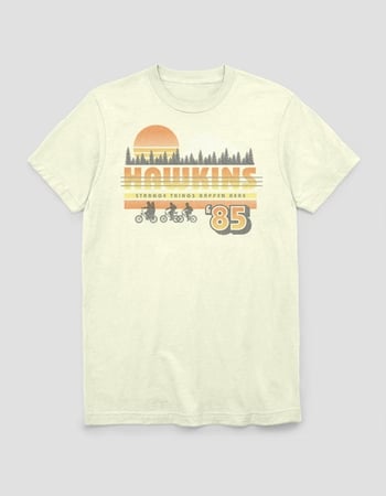 STRANGER THINGS Hawkins Vintage Sunset Unisex Tee Primary Image