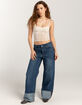 RSQ Womens Mid Rise Wide Leg Cuffed Jeans image number 7
