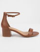 CITY CLASSIFIED Ankle Strap Stacked Tan Womens Heeled Sandals image number 2