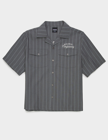 RSQ Mens Embroidered Stripe Button Up Shirt Alternative Image