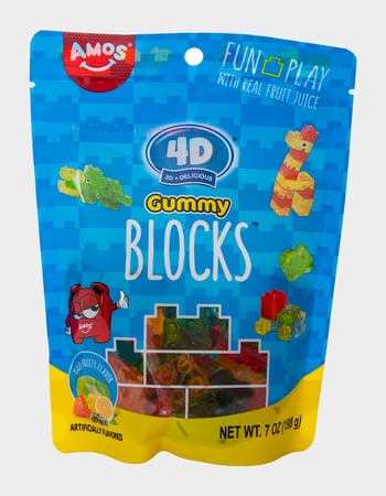 AMOS 4D Blocks Gummy Candy Primary Image