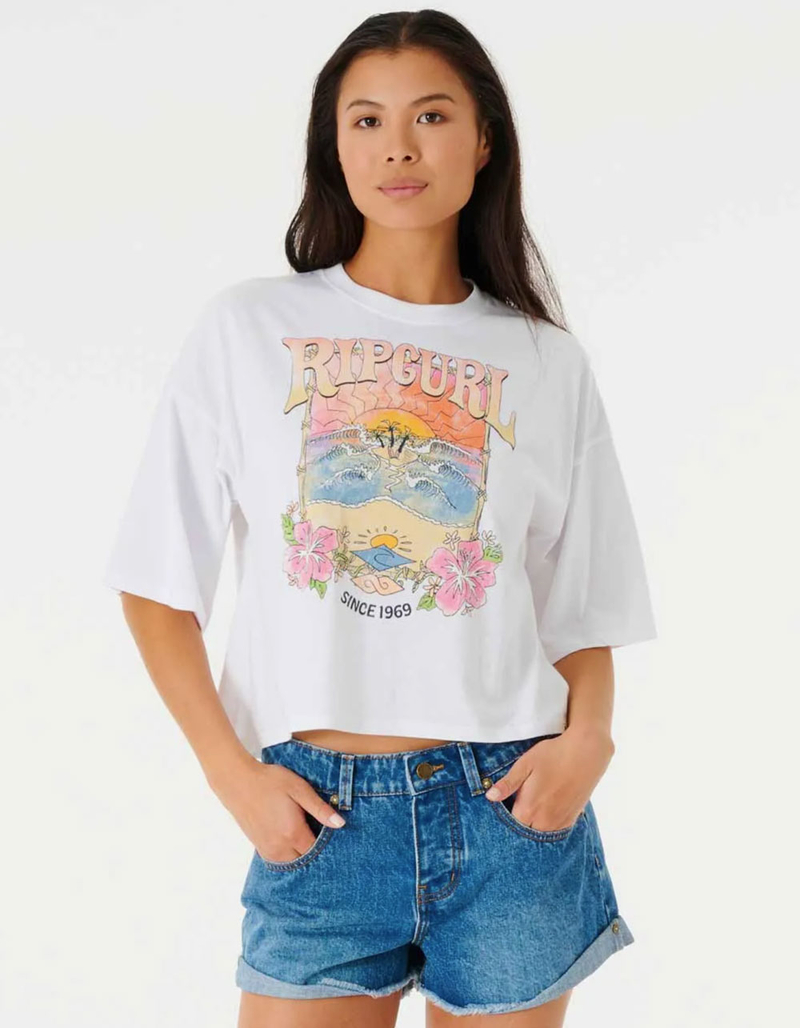 RIP CURL Barrelled Womens Heritage Crop Tee image number 0